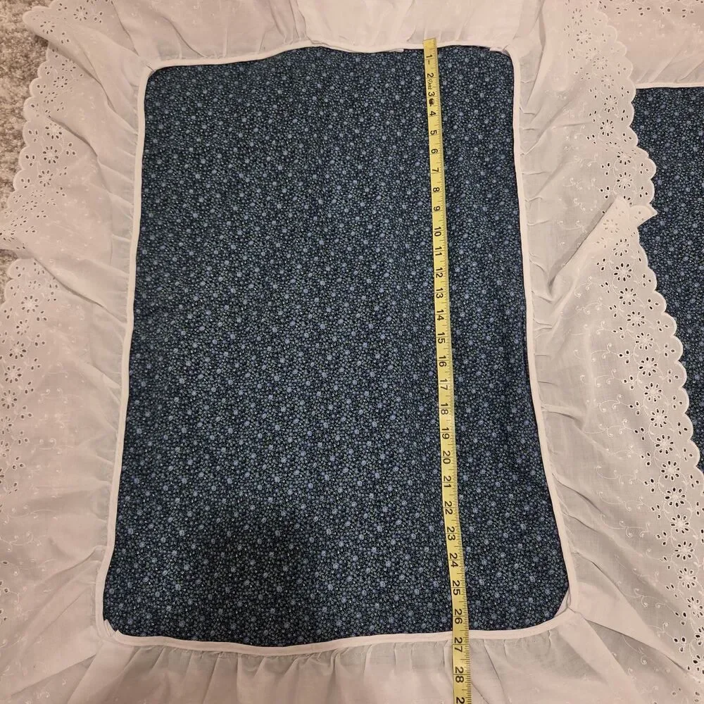 Vintage 80s 90s Lot Of 5 Pillow Cases Floral Lace Trim Cottagecore Grannycore